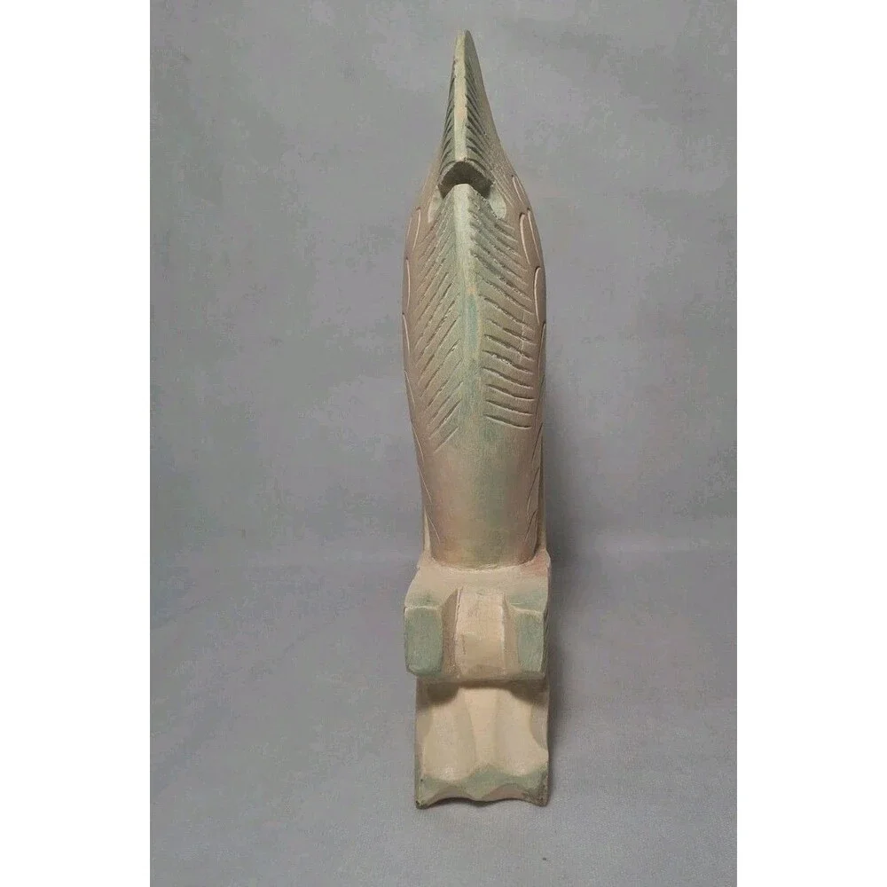 Vintage Hand Carved Hand Painted  Wooden Fish Figure Coastal Beach Home Decor - Picture 3 of 9